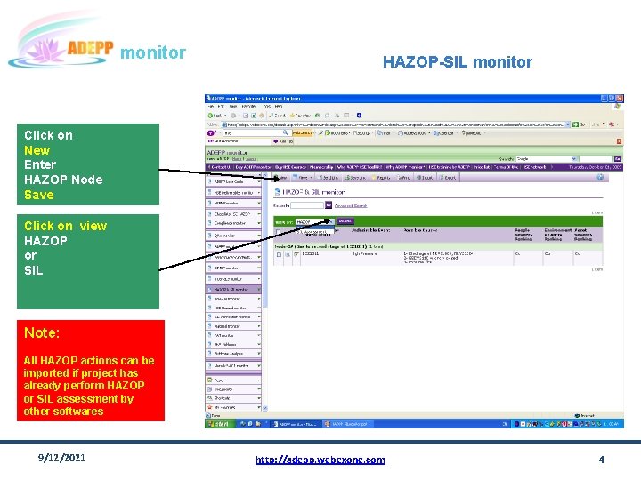 monitor HAZOP-SIL monitor Click on New Enter HAZOP Node Save Click on view HAZOP