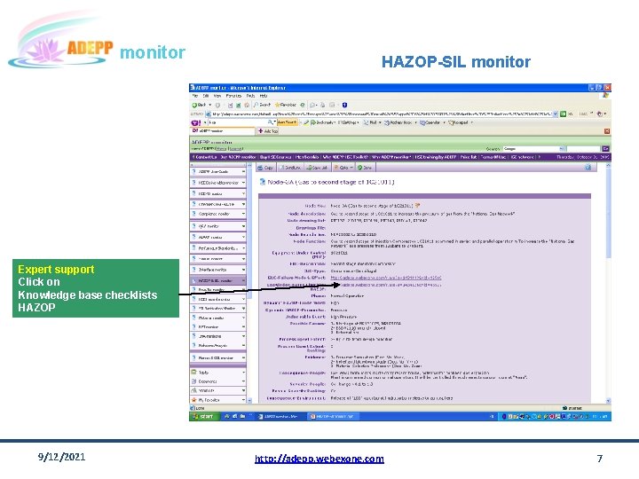 monitor HAZOP-SIL monitor Expert support Click on Knowledge base checklists HAZOP 9/12/2021 http: //adepp.