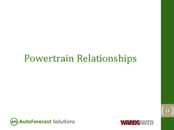 Powertrain Relationships 24 Auto. Forecast Solutions 