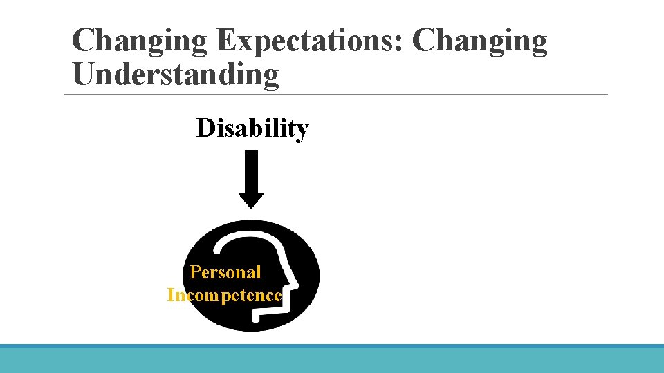 Changing Expectations: Changing Understanding Disability Personal Incompetence 