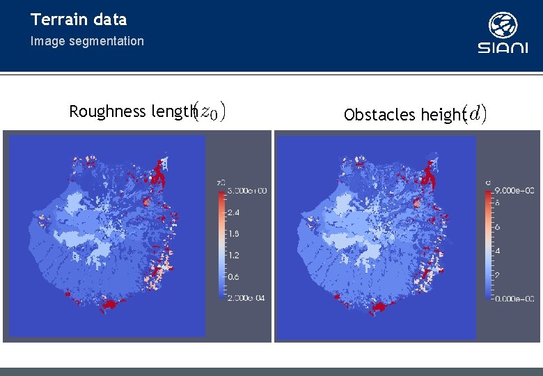 Terrain data Image segmentation Roughness length Obstacles height Terrain data Image segmentation Roughness length Obstacles height