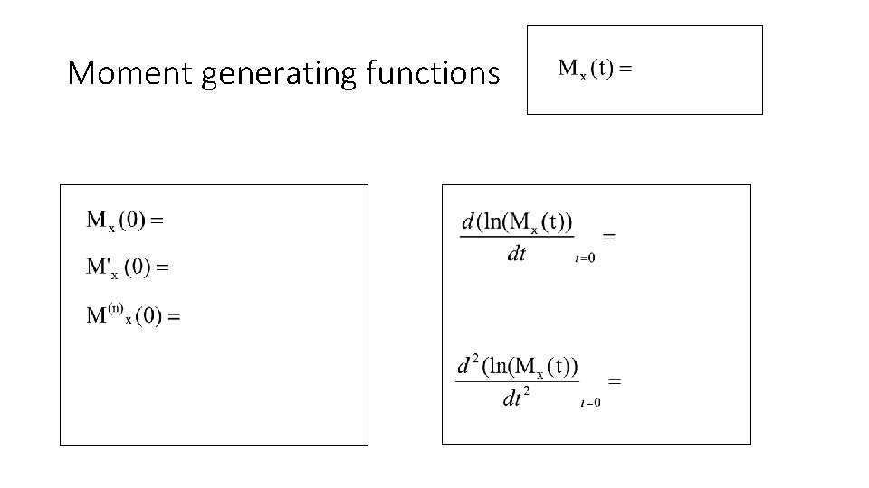 Moment generating functions 