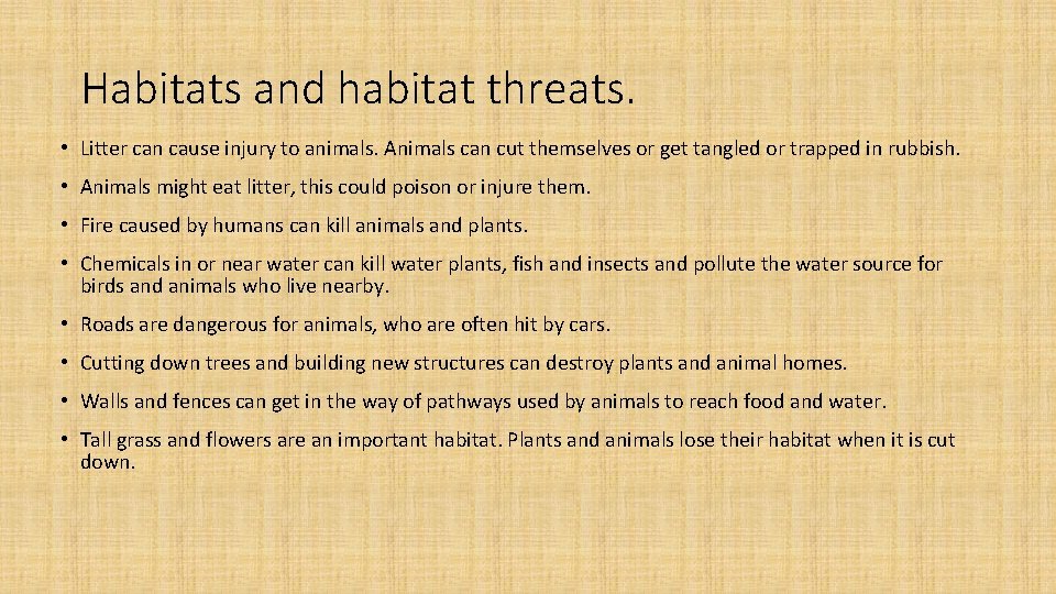 Science lesson 5 part 1 Habitats and habitat