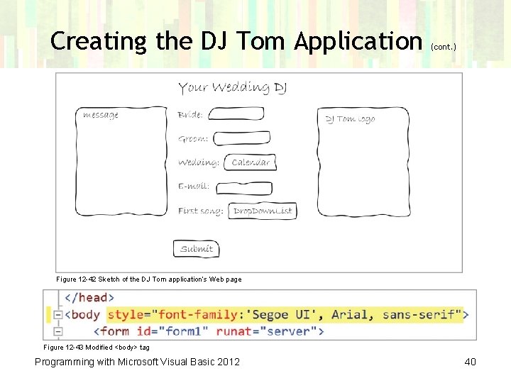 Creating the DJ Tom Application (cont. ) Figure 12 -42 Sketch of the DJ