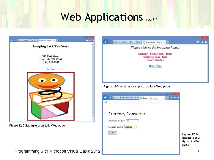 Web Applications (cont. ) Figure 12 -3 Another example of a static Web page