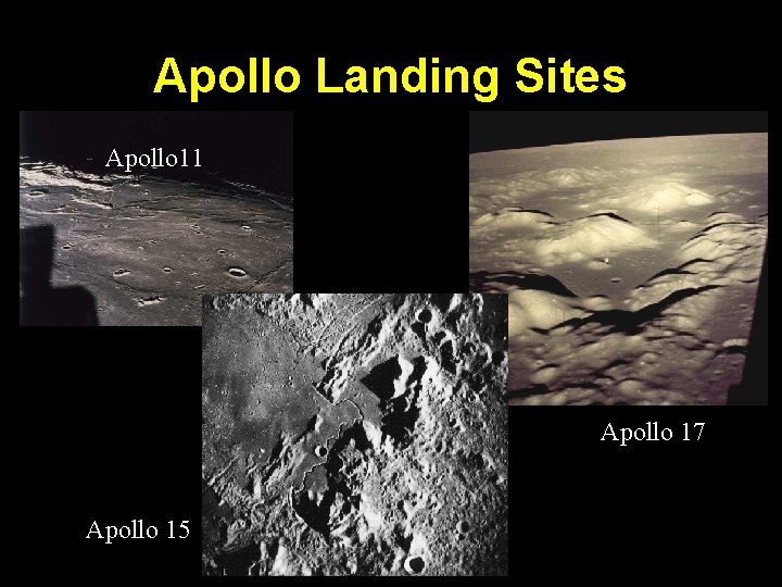 Apollo Landing Sites Apollo 11 Apollo 17 Apollo 15 