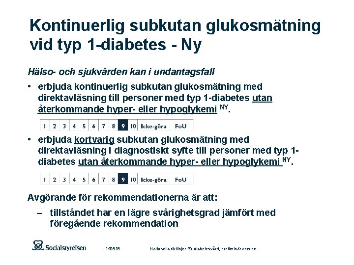 Kontinuerlig subkutan glukosmätning vid typ 1 -diabetes - Ny Hälso- och sjukvården kan i