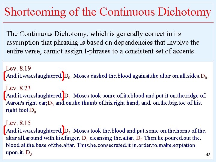 Shortcoming of the Continuous Dichotomy The Continuous Dichotomy, which is generally correct in its