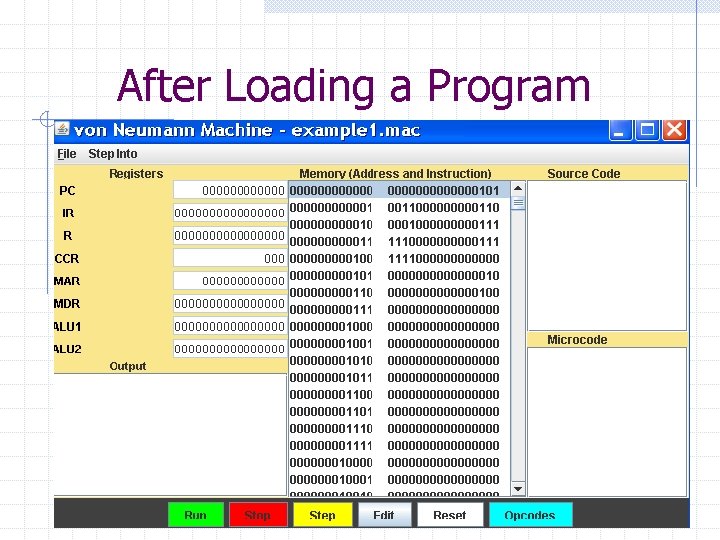 After Loading a Program 14 