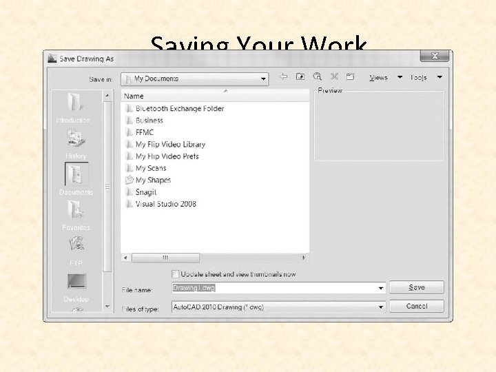 Saving Your Work 