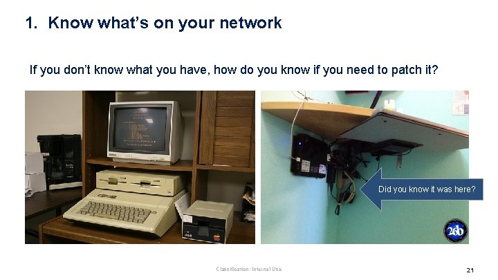 1. Know what’s on your network If you don’t know what you have, how