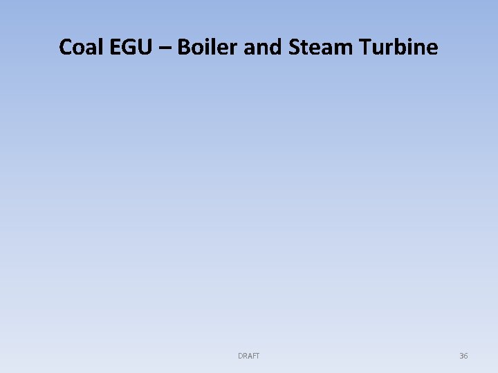 Coal EGU – Boiler and Steam Turbine DRAFT 36 