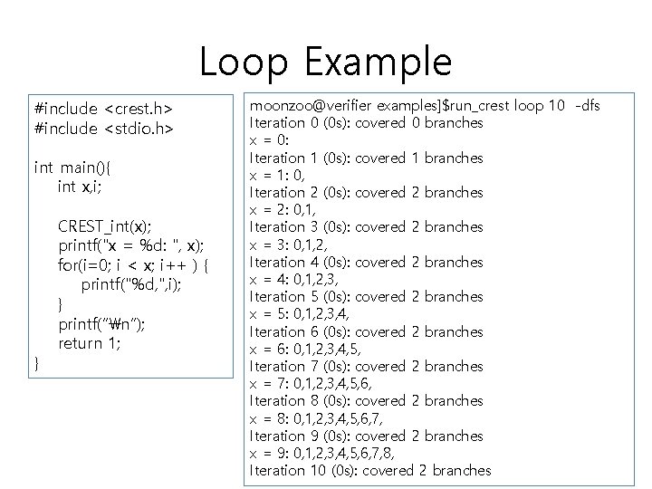 Loop Example #include <crest. h> #include <stdio. h> int main(){ int x, i; }