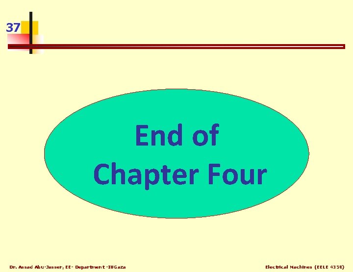 37 End of Chapter Four Dr. Assad Abu-Jasser, EE- Department -IUGaza Electrical Machines (EELE