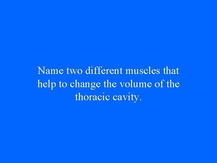 Name two different muscles that help to change the volume of the thoracic cavity.