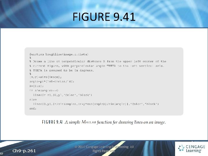 FIGURE 9. 41 57 Ch 9 -p. 261 © 2010 Cengage Learning Engineering. All
