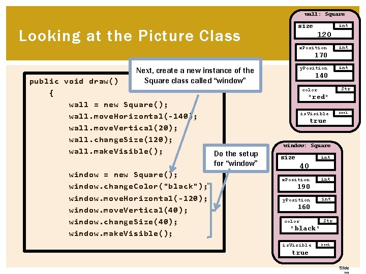 wall: Square size Looking at the Picture Class int 120 x. Position int 170 wall: Square size Looking at the Picture Class int 120 x. Position int 170