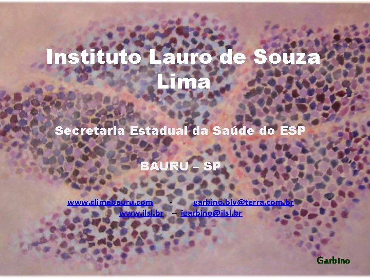 Instituto Lauro de Souza Lima Secretaria Estadual da Saúde do ESP BAURU – SP