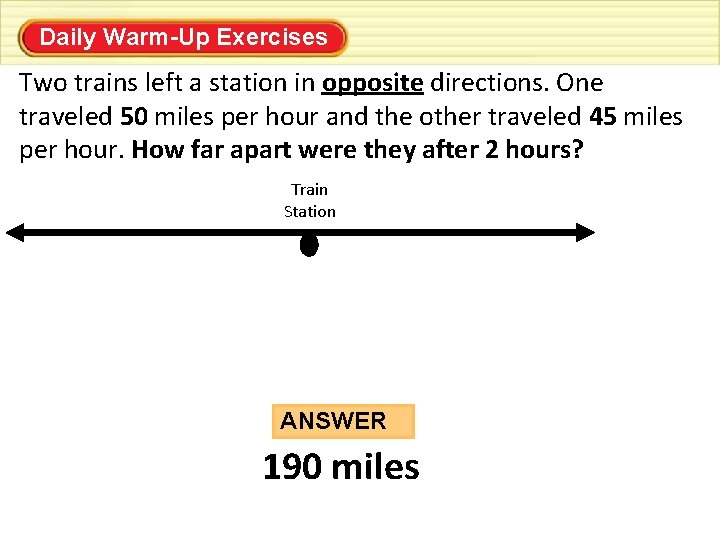 MS Algebra Ch 7 6 Uniform Motion Problems