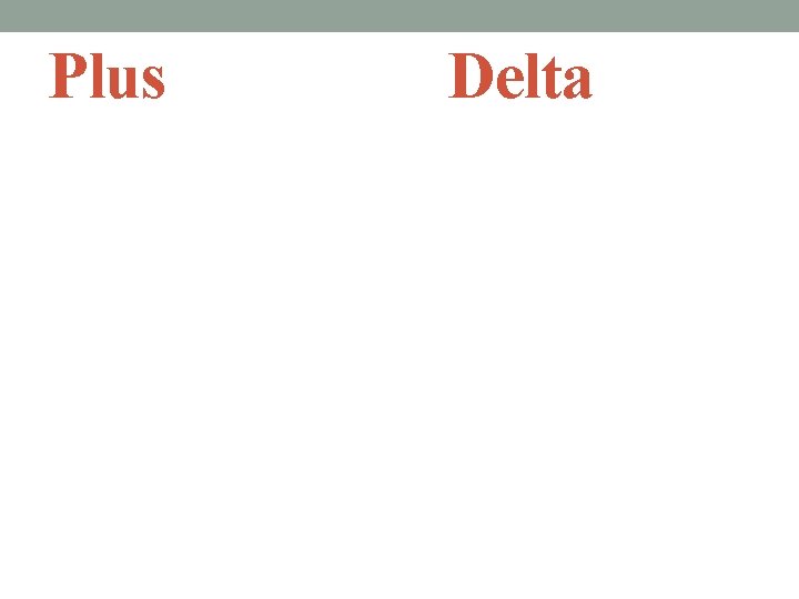 Plus Delta 