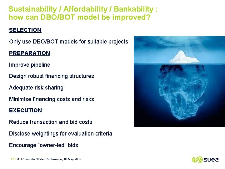 Sustainability / Affordability / Bankability : how can DBO/BOT model be improved? SELECTION Only