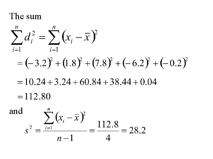 The sum and 