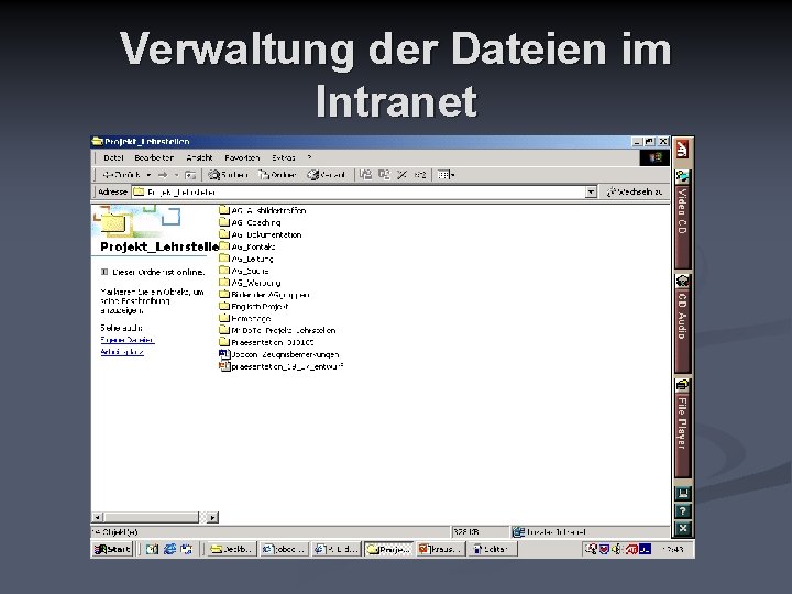 Verwaltung der Dateien im Intranet 