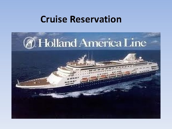 Cruise Reservation 