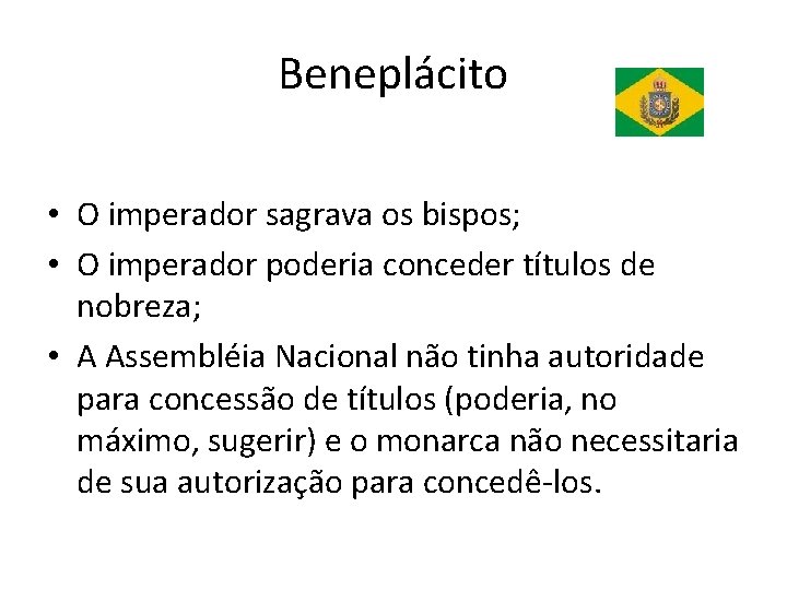 Beneplácito • O imperador sagrava os bispos; • O imperador poderia conceder títulos de