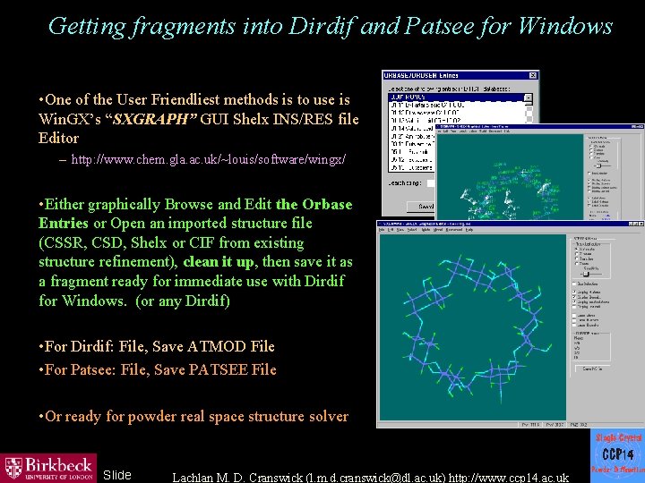 Getting fragments into Dirdif and Patsee for Windows • One of the User Friendliest