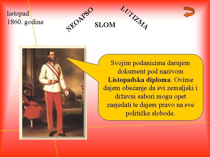 listopad 1860. godine O S P A N EO LU T SLOM IZ M