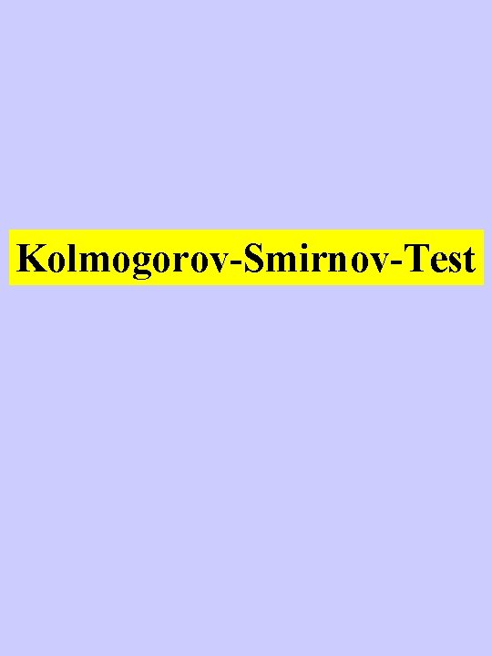 Kolmogorov-Smirnov-Test 