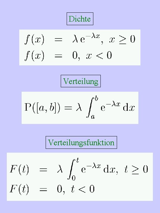 Dichte Verteilungsfunktion 