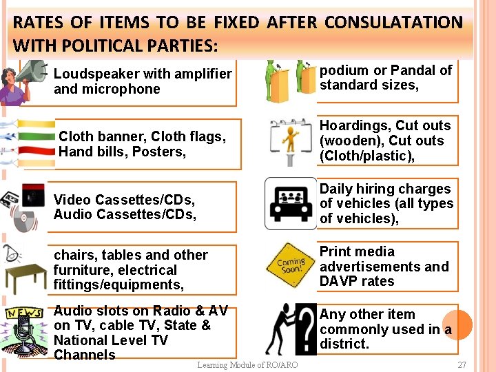 RATES OF ITEMS TO BE FIXED AFTER CONSULATATION WITH POLITICAL PARTIES: Loudspeaker with amplifier