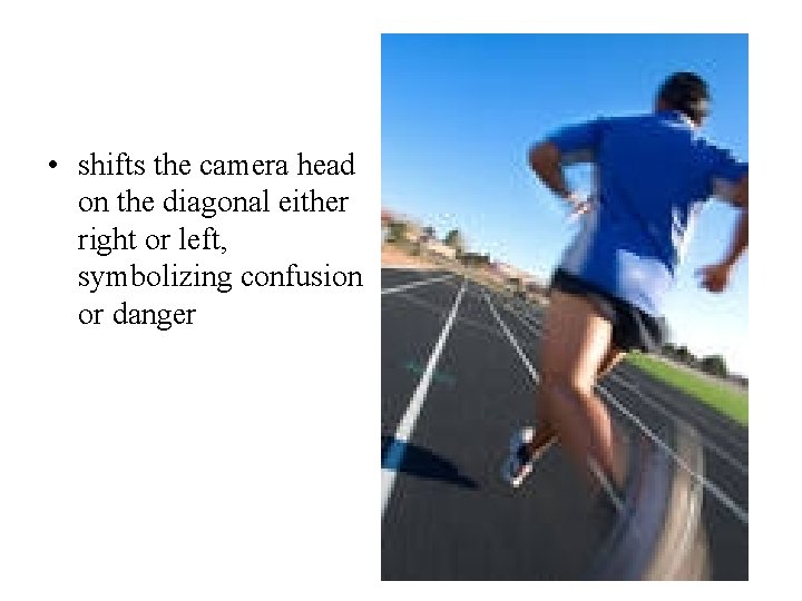  • shifts the camera head on the diagonal either right or left, symbolizing