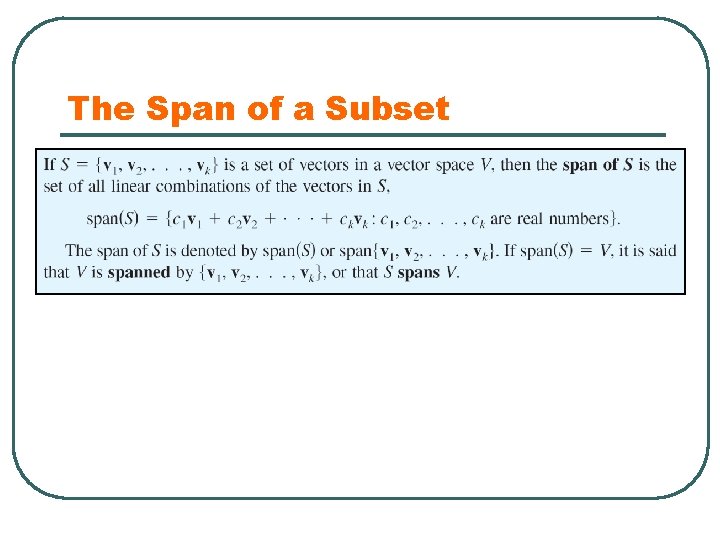 The Span of a Subset 