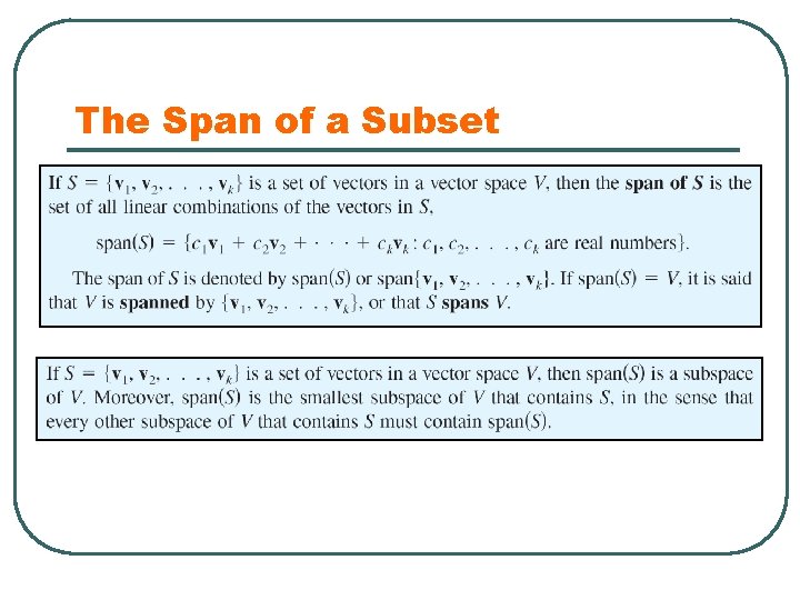 The Span of a Subset 
