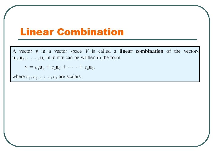 Linear Combination 