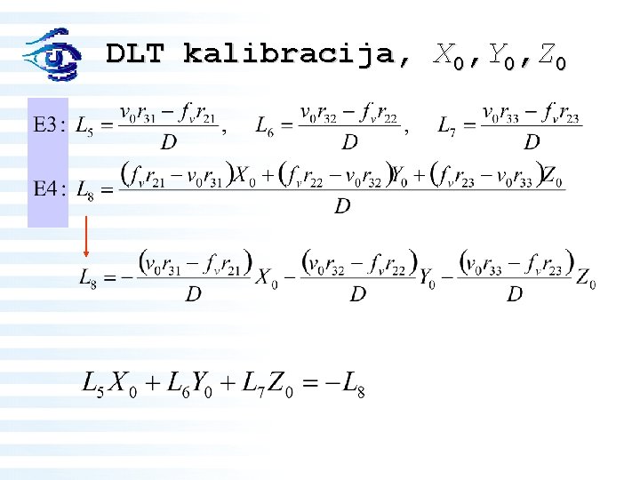 DLT kalibracija, X 0, Y 0, Z 0 