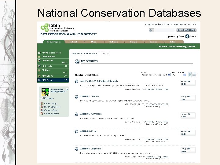National Conservation Databases 