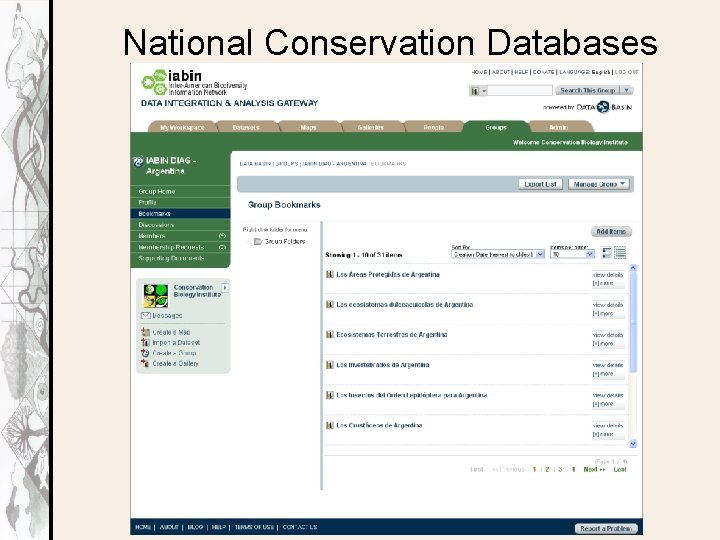 National Conservation Databases 
