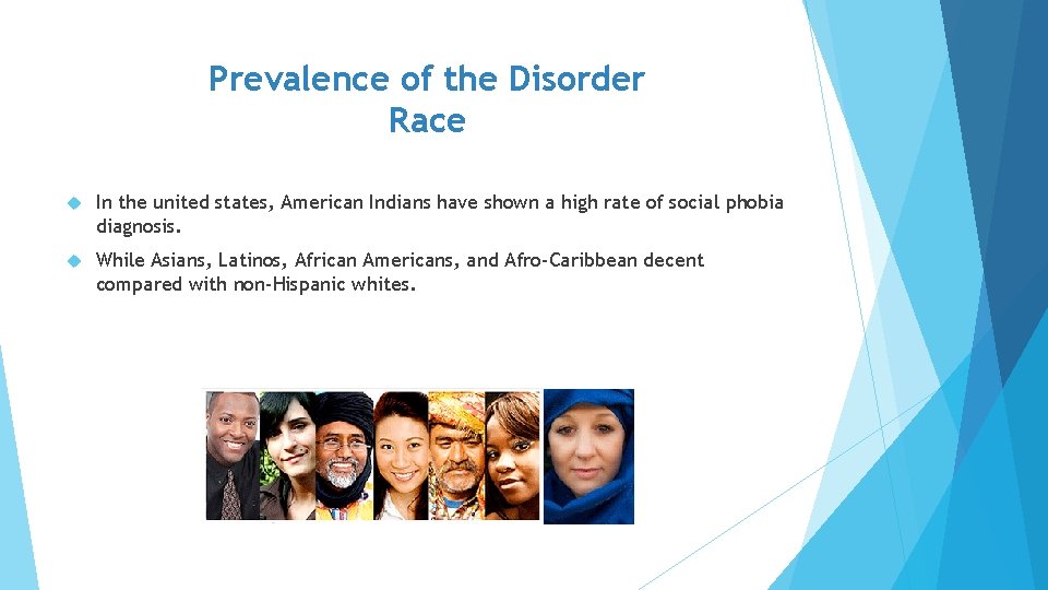 Prevalence of the Disorder Race In the united states, American Indians have shown a Prevalence of the Disorder Race In the united states, American Indians have shown a