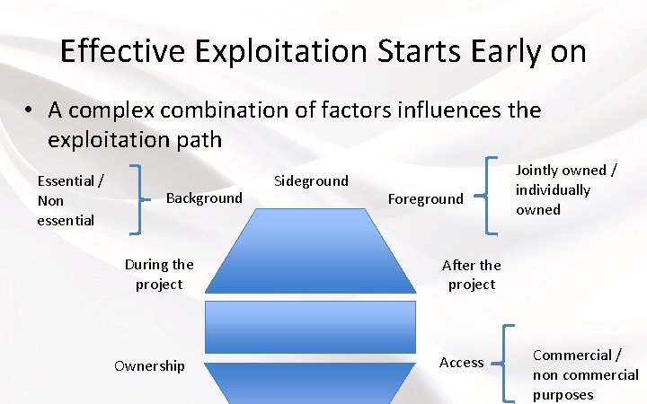 Effective Exploitation Starts Early on • A complex combination of factors influences the exploitation