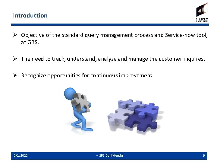 Introduction Ø Objective of the standard query management process and Service-now tool, at GBS.
