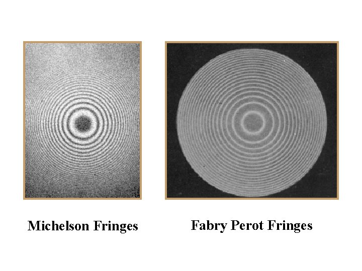 Michelson Fringes Fabry Perot Fringes 