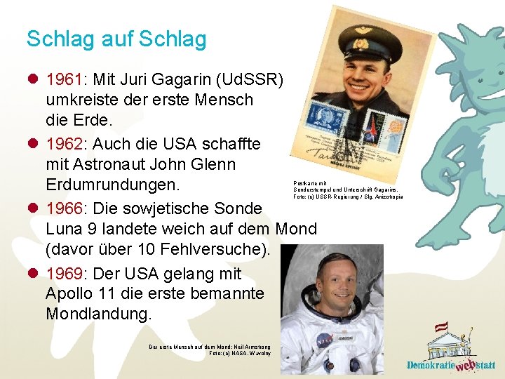 Schlag auf Schlag l 1961: Mit Juri Gagarin (Ud. SSR) umkreiste der erste Mensch