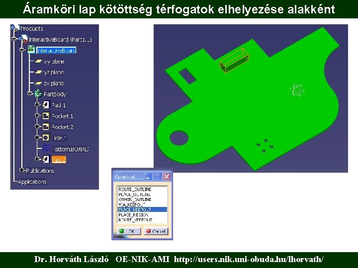 Áramköri lap kötöttség térfogatok elhelyezése alakként Dr. Horváth László OE-NIK-AMI http: //users. nik. uni-obuda.