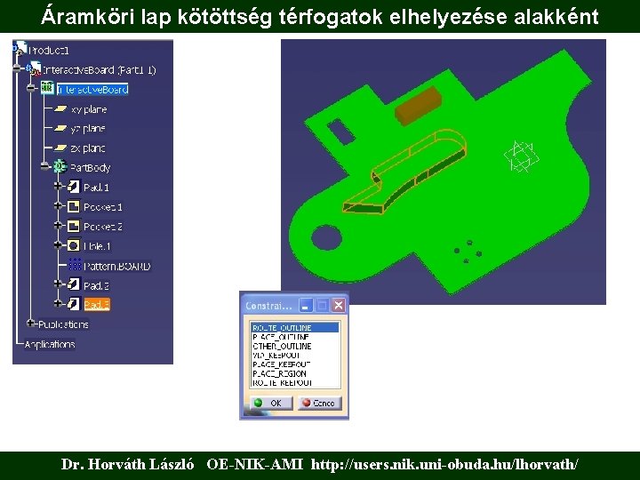 Áramköri lap kötöttség térfogatok elhelyezése alakként Dr. Horváth László OE-NIK-AMI http: //users. nik. uni-obuda.