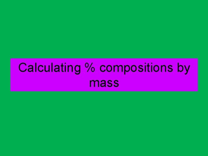 Calculating % compositions by mass 