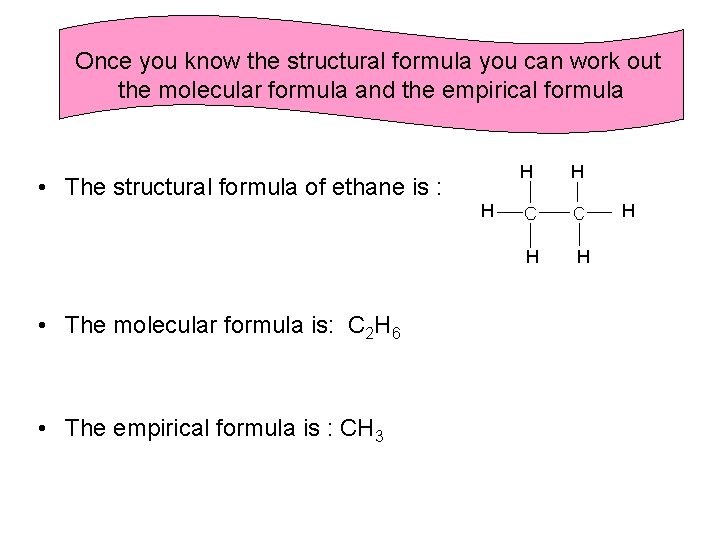 Once you know the structural formula you can work out the molecular formula and